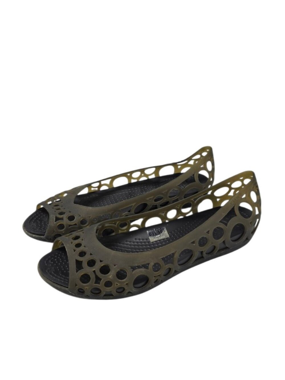 CROCS Adrina Open Toe Ballet Flat Sandals, Women's Size 6, Slip On, Comfort